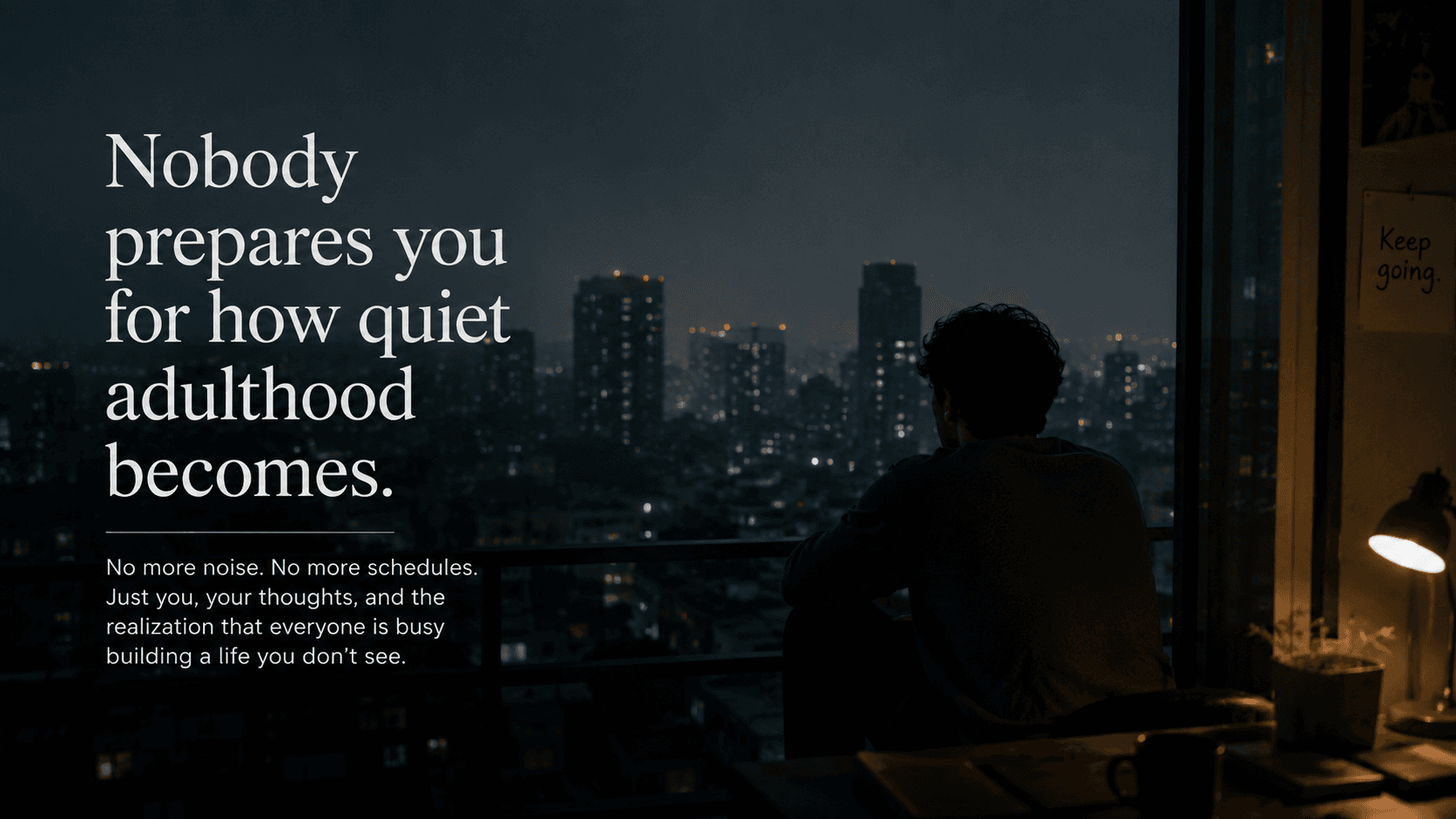 Nobody prepares you for how quiet adulthood becomes.